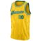 Custom Gold Black Pinstripe Kelly Green-White Authentic Basketball Jersey
