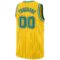 Custom Gold Black Pinstripe Kelly Green-White Authentic Basketball Jersey