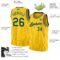 Custom Gold Black Pinstripe Green-Cream Authentic Basketball Jersey