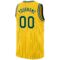 Custom Gold Black Pinstripe Green-Cream Authentic Basketball Jersey