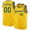 Custom Gold Black Pinstripe Green-Cream Authentic Basketball Jersey