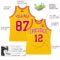 Custom Gold Red-White Authentic Throwback Basketball Jersey