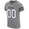 gray_0001-2 Custom Gray White-Black Mesh Authentic Football Jersey