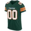 Custom Green White-Orange Mesh Authentic Football Jersey