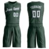 Custom Hunter Green White Round Neck Suit Basketball Jersey