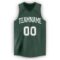 Custom Hunter Green White V-Neck Basketball Jersey