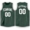 Custom Hunter Green White Round Neck Basketball Jersey