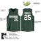 Custom Hunter Green White V-Neck Basketball Jersey