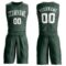 Custom Hunter Green White Round Neck Suit Basketball Jersey