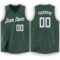 Custom Hunter Green White V-Neck Basketball Jersey