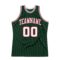 Custom Hunter Green White-Red Authentic Throwback Basketball Jersey
