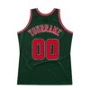 Custom Hunter Green Red-Black Authentic Throwback Basketball Jersey