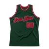 Custom Hunter Green Red-Black Authentic Throwback Basketball Jersey