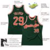 Custom Hunter Green Orange-White Authentic Throwback Basketball Jersey