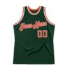 Custom Hunter Green Orange-White Authentic Throwback Basketball Jersey