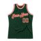 Custom Hunter Green Orange-White Authentic Throwback Basketball Jersey