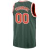 Custom Hunter Green White Pinstripe Orange-White Authentic Basketball Jersey