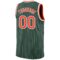 Custom Hunter Green White Pinstripe Orange-White Authentic Basketball Jersey