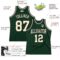 Custom Hunter Green Cream-Black Authentic Throwback Basketball Jersey