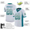 Custom White Teal-Old Gold Drift Fashion Football Jersey