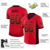 Custom Scarlet Black-Gold Drift Fashion Football Jersey