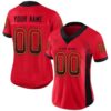 Custom Scarlet Black-Gold Drift Fashion Football Jersey