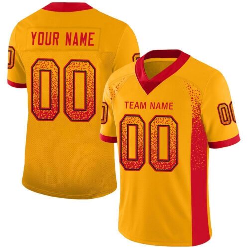 kansas_c_0035 Custom Gold Scarlet-Black Drift Fashion Football Jersey
