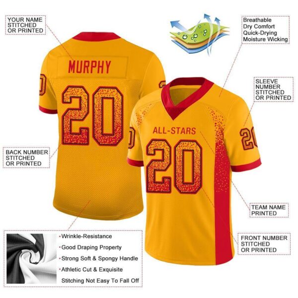 kansas_c_0036-1 Custom Gold Scarlet-Black Drift Fashion Football Jersey