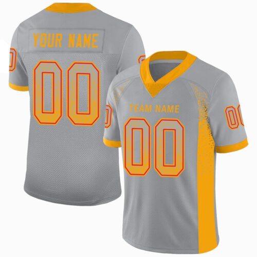 kansas_c_0037 Custom Light Gray Gold-Scarlet Drift Fashion Football Jersey