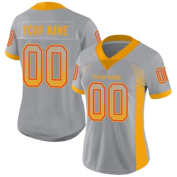 kansas_c_0038 Custom Light Gray Gold-Scarlet Drift Fashion Football Jersey