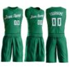 Custom Kelly Green White Round Neck Suit Basketball Jersey