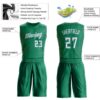 Custom Kelly Green White Round Neck Suit Basketball Jersey