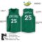 Custom Kelly Green White V-Neck Basketball Jersey