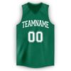 Custom Kelly Green White V-Neck Basketball Jersey