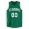 Custom Kelly Green White V-Neck Basketball Jersey