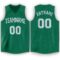 Custom Kelly Green White V-Neck Basketball Jersey