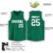 Custom Kelly Green White V-Neck Basketball Jersey