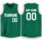 Custom Kelly Green White V-Neck Basketball Jersey