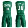 Custom Kelly Green White Round Neck Suit Basketball Jersey