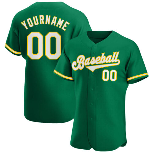 kelly_green_0038 Custom Kelly Green White-Gold Authentic Baseball Jersey
