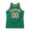 Custom Kelly Green Old Gold-White Authentic Throwback Basketball Jersey