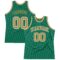 Custom Kelly Green Old Gold-White Authentic Throwback Basketball Jersey