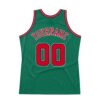 Custom Kelly Green Red-Black Authentic Throwback Basketball Jersey