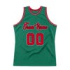 Custom Kelly Green Red-Black Authentic Throwback Basketball Jersey