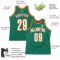 Custom Kelly Green White-Gold Authentic Throwback Basketball Jersey