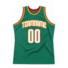 Custom Kelly Green White-Gold Authentic Throwback Basketball Jersey