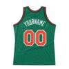 Custom Kelly Green Orange-White Authentic Throwback Basketball Jersey
