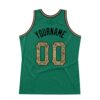Custom Kelly Green Camo-Black Authentic Throwback Basketball Jersey