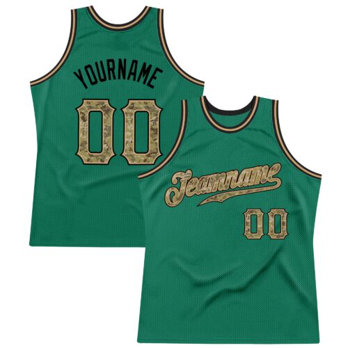 kelly_green_0079 Custom Kelly Green Camo-Black Authentic Throwback Basketball Jersey