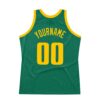 Custom Kelly Green Gold Authentic Throwback Basketball Jersey